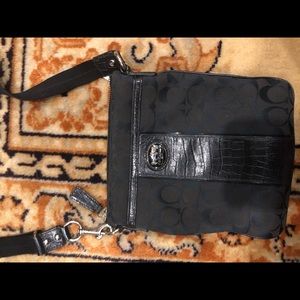 Authentic coat cross body bag in black